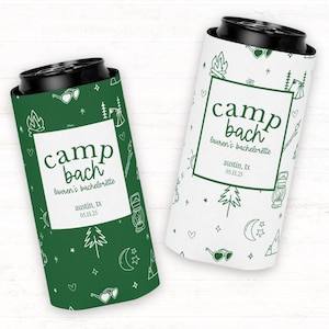 Camp Bach Bachelorette Party Can Cooler | Bridal Party Favor | Bachelorette Bash | Camp Bach Swag | Bach Party Favors | Custom Wedding Favor