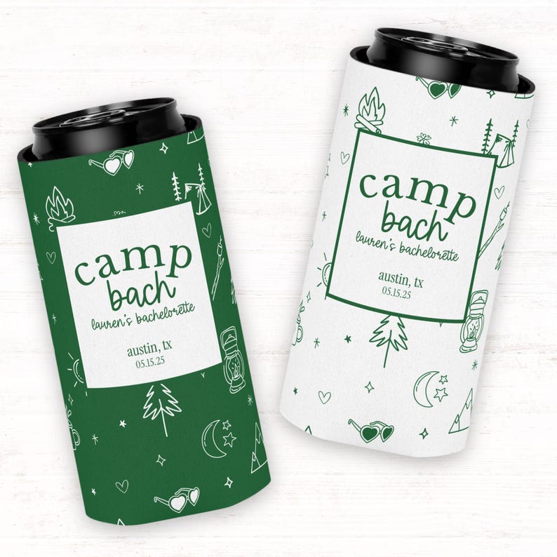 Custom Camp Bach Can Cooler: Bachelorette Party Favor image 1