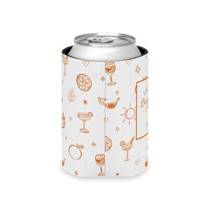 custom can cooler, love at first spritz, slim can, bachelorette merch, cocktail party favor, spritz bachelorette, beach bachelorette, can cooler, can coolers, girls weekend, bachelorette, bachelorette party, party favors