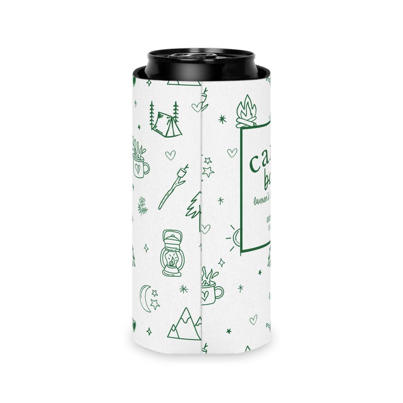 camp bach decor, bach can cooler, custom can cooler, bach favors, bachelorette cozies, beach bachelorette, camp bachelorette, bachelorette decor, bachelorette party, bridal party, bridal party gifts, custom party favor, custom party favors
