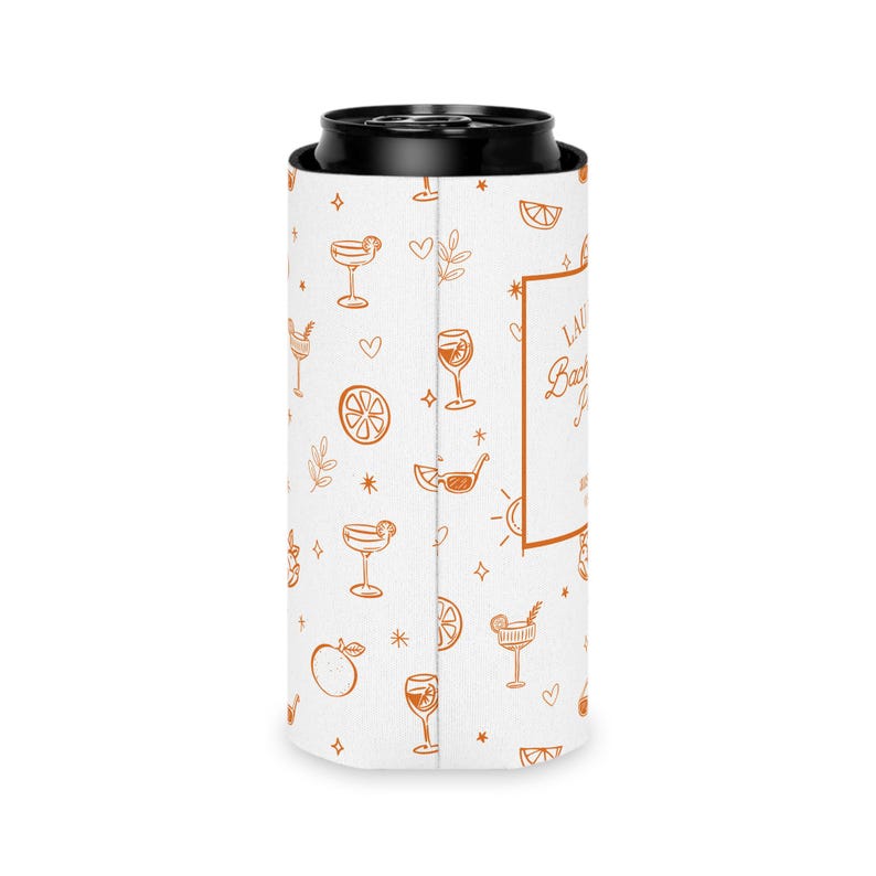 custom can cooler, love at first spritz, slim can, bachelorette merch, cocktail party favor, spritz bachelorette, beach bachelorette, can cooler, can coolers, girls weekend, bachelorette, bachelorette party, party favors