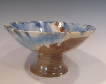 Ceramic Bowl, Pottery Bowl, Pottery Handmade, White and Blue , Ceramics and Pottery, Housewarming, Birthday Gift,Fruit Bowl