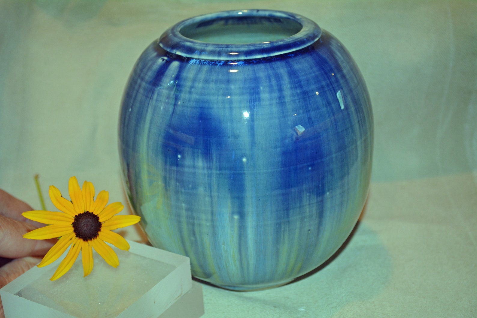 Vase Ceramic Handmade Pottery Vase Blue and Green Gift Etsy