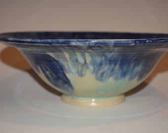 Ceramic Bowl, Handmade Pottery Bowl, Blue and Green, Serving Bowl