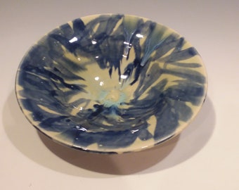 Large Ceramic Bowl, Pottery Bowl, Pottery Handmade, Blue and Green, Ceramics and Pottery