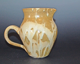 Ceramic Pitcher, Discounted Second, Ceramic and Pottery Pitcher, White and Gold, Water Pitcher, Pottery Handmade