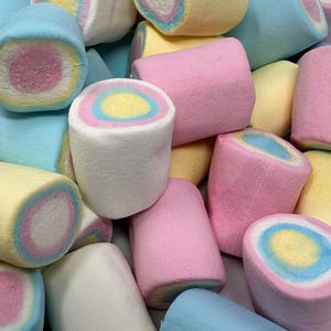 Marshmallow Tivoli, Rainbow Marshmallow, large marshmallow , Custom Candy