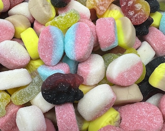 Swedish BUBS Mini Mix Candy – Banana Toffee, Sour Skulls, Fruity Ovals