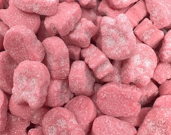 Bubs Mini Sour Raspberry Skulls Swedish Candy Vegan Gummy Candy