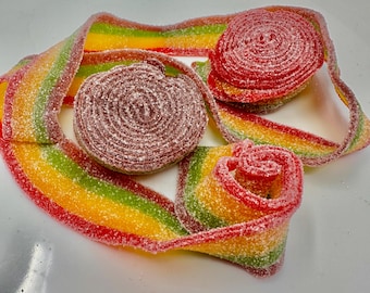 Swedish Sour Gummy Rainbow Rolls: Fruity Candy