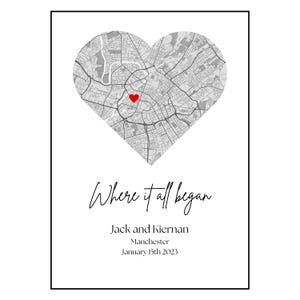 Cadeau personnalisé « La nuit de notre rencontre » | cadeau carte personnalisée | cadeau saint valentin | cadeau d'anniversaire | couple personnalisé