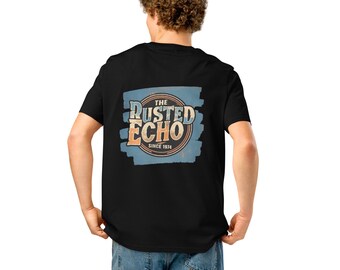 The Rusted Echo Vintage Band Shirt, Retro 70s Rock T-Shirt, Fake Band Tee, Grunge Music Lover Gift, Organic Cotton Unisex Tee