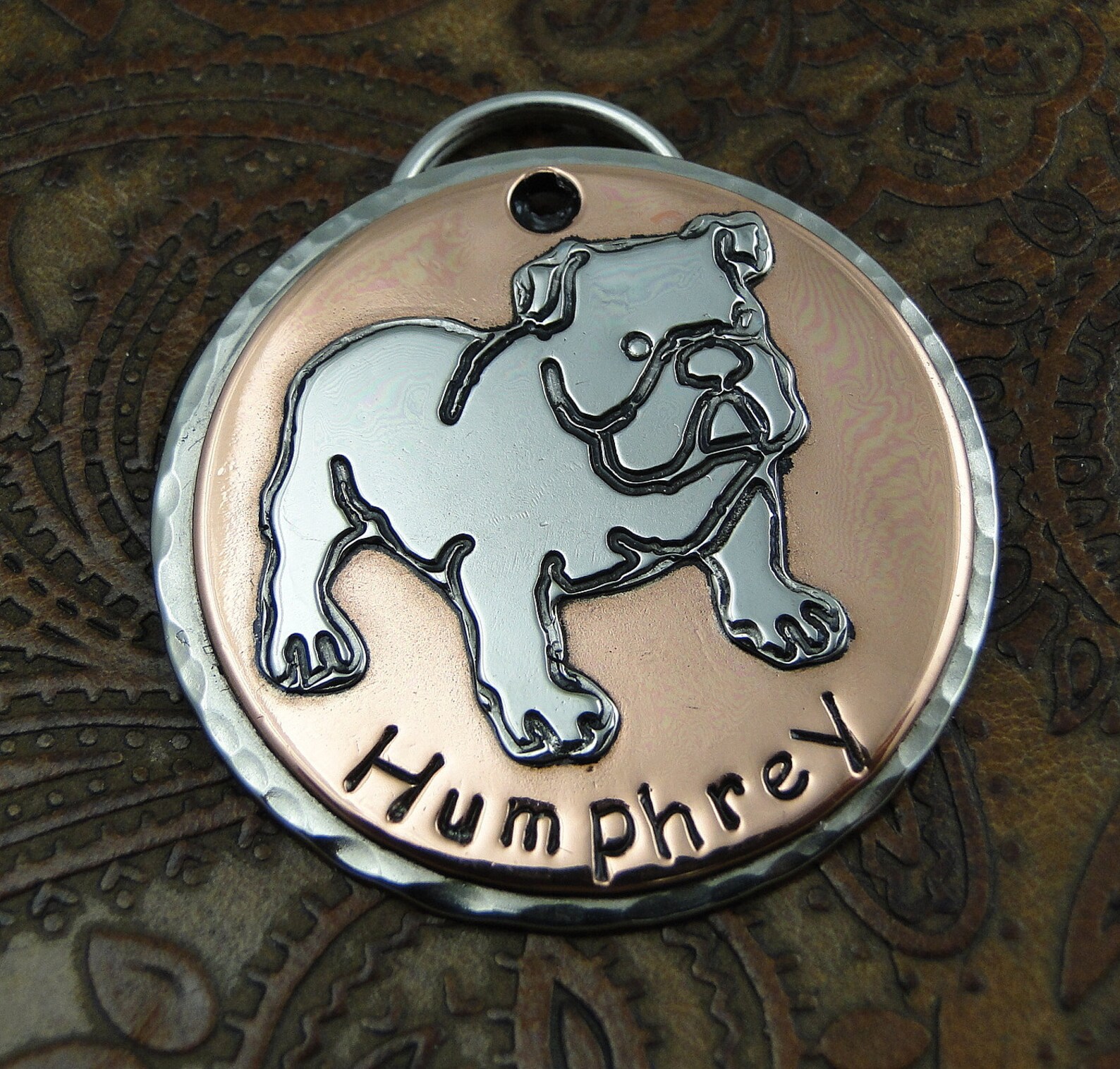 English Bulldog ID Tag Handmade Dog Tag Custom Pet Tag Dog Etsy