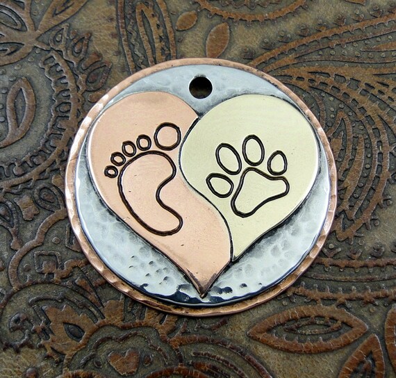 Ying Yang Heart PendantDog ID TagCustom Dog Collar ID Etsy