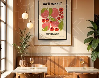 High Resolution Cafe Framed Print Mockup, Modern Poster Mockup, Minimalist Print Mockup, Artwork DinA Mockup, Dinner Table Poster PSD Mockup