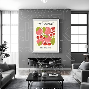 Modern Living Room Frame Mockup, Display for Vertical Art Prints, Easy Use Mockup for Those Who Want to Display Artwork Digitally PSD File