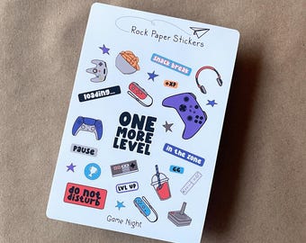 Video Game Planner Sticker Sheet | Gaming Aesthetic | Journal Stickers | Cozy Gaming Planner Stickers