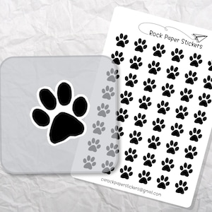Autocollants représentant des empreintes de pattes | Stickers agenda pour animaux de compagnie | Stickers pour chien | Stickers pour agenda chat | Stickers esthétiques | Feuille d'autocollants