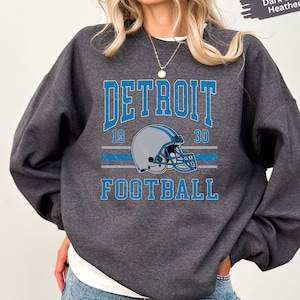 Vintage Detroit Football Sweatshirt For Man Woman And Kids, Unisex Sports Gear, Football Game Day Shirt, Detroit Fan Tee, Vintage Lion Tee