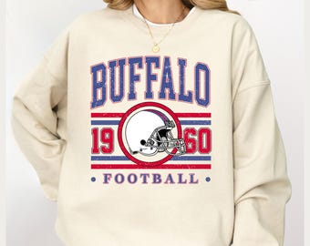 Vintage 90s Style Buffalo Football Sweatshirt, Buffalo Football Sweatshirt, New York Football Fan Gift, Game Day Shirt, Sunday Football