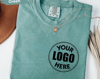 Custom Comfort Colors® Your Logo Here Shirt, Personalized Company Logo Tee, Business Logo Pocket Outfit, Sports Team Logo Clothing Gift