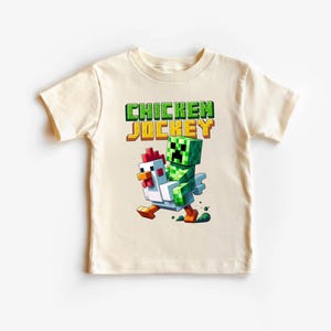 Chicken Jockey Shirt, Hilarious Cotton Gamer Gift, Cartoon Graphic Shirt V3, Quirky Tee for Chicken Lovers Shirt, Mine Movie Shirt craft