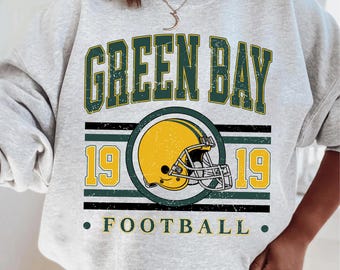 Sudadera vintage de fútbol de Green Bay, camiseta de fútbol de Green Bay, camiseta infantil del Green Bay Sunday, camiseta retro para aficionados al deporte, camiseta de regalo para el día del partido