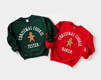 Julkakbagare Julkaktestartröja, Julpepparkaks-par-tröja, Familjematchande julkaktröja