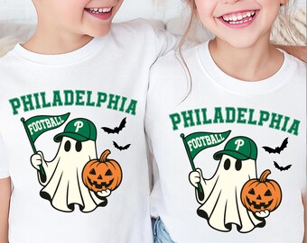 Philadelphia Football Ghost Halloween Shirt, Philadelphia Eagles Football Season Shirt, Philadelphia Football Kids Shirt, Toddler Eagles Tee