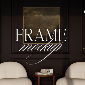 Square Frame Mockup, Aesthetic Frame Mockup, One Square Wood Frame Mockup 1x1 Ratio, PSD Photoshop Mockup, Photoshop Mockup 229