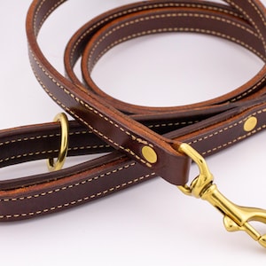 Premium Handmade to order 5′ Bridle Leather Dog Leash for training, dog walking, heel training, slip lead, long lasting. Made In USA