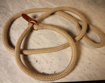 Handmade 1/2" braided nylon slip lead for dog training.
