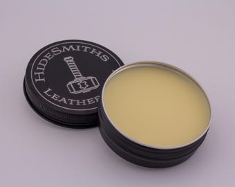 All-Natural Leather Balm 1oz: Beeswax, Shea Butter, Jojoba Oil