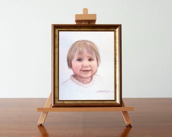 Custom Portrait of Child Drawn From Photo in Colored Pencil