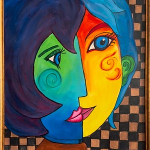 Art Print Picasso Style Cubist Modern Art. 
