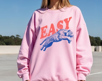 Moletom Retro Tiger: Pulôver gráfico unissex estilo vintage