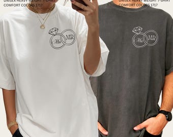 Mrs & Mr Comfort Colors Wedding Ring Shirt: Engagement Gift