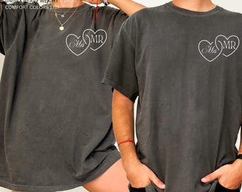 Mr and Mrs Matching Shirts, Married Couple T Shirt, Husband Wife Gift, Wedding Anniversary Tee, Just Married Outfit, Couples Graphic Shirt