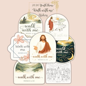 2026 LDS Youth Theme Stickers | Walk With Me Moses 6-34 | LDS Youth Conference, Scripture, Planner, Water Bottle, Youth Gift, Seminary