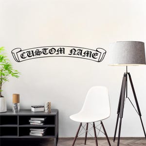 Designer Hypebeast "Custom Text" Old English Banner Wall Decal + Free Sticker Pack image 3