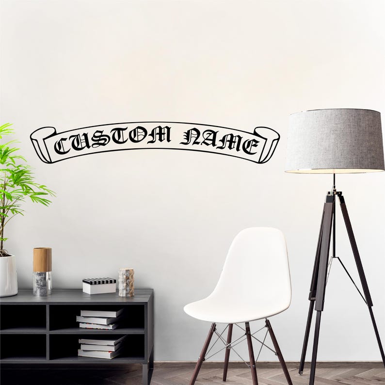 Designer Hypebeast "Custom Text" Old English Banner Wall Decal + Free Sticker Pack image 3