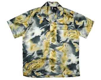 Kingbird Satin Silk Short Sleeve Button-Up Shirt