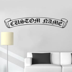 Designer Hypebeast "Custom Text" Old English Banner Wall Decal + Free Sticker Pack image 2