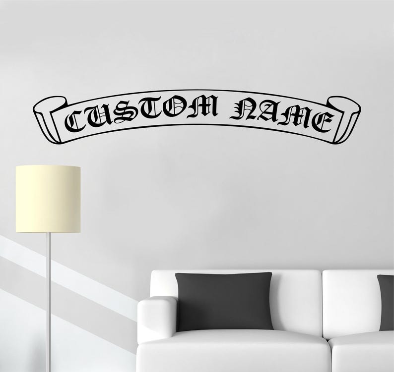 Designer Hypebeast "Custom Text" Old English Banner Wall Decal + Free Sticker Pack image 2