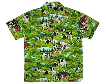 Cows Short Sleeve Button-Up Shirt