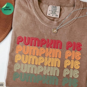 Pumpkin Pie Shirt, Thanksgiving Tee, Comfort Colors Fall Shirt, Cute Fall Graphic Tee, Pie Lover Gift, Retro Thanksgiving Sweatshirt