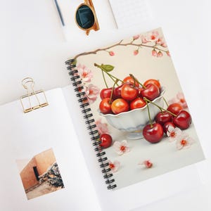 Cherry Blossom Spiral Notebook Perfect for Journaling Recipe book Note-taking Gift for Writers Teachers Students colorful notebook