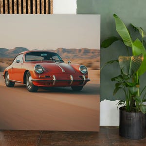 Vintage Porshe Wall Art Poster, Drive with Style Decor, Retro Automobile Print for Car Lovers, Home Office Decor, Gift Idea