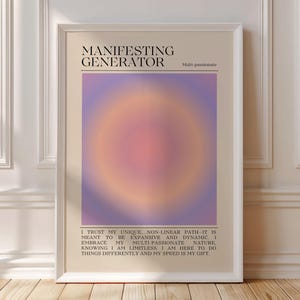 ヒューマンデザイン MANIFESTING GENERATOR アファメーションアートワークポスターシリーズ - あなたの空間を高める - デジタルダウンロード