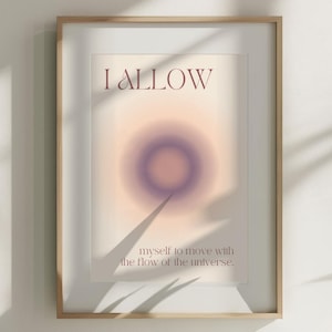 Serie di poster di arte murale spirituale di guarigione energetica con citazione ispiratrice per la connessione con l'universo e affermazioni quotidiane di flusso - IO CONSENTO